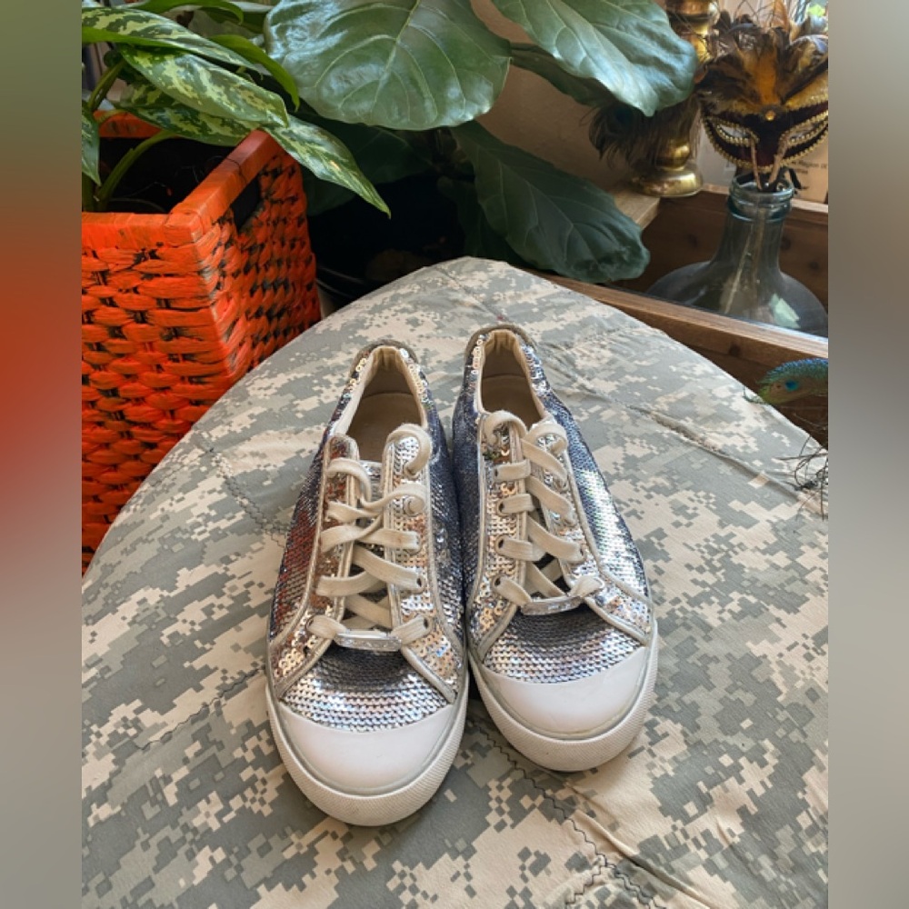 Coach Garrett Silver Sequin Women's Sneakers S 8B